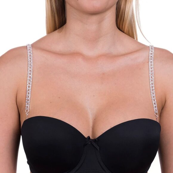 Brazilian Sofia White Gold Crystal Bra Straps | Pair | NWT (Multiple Available) - Picture 1 of 8